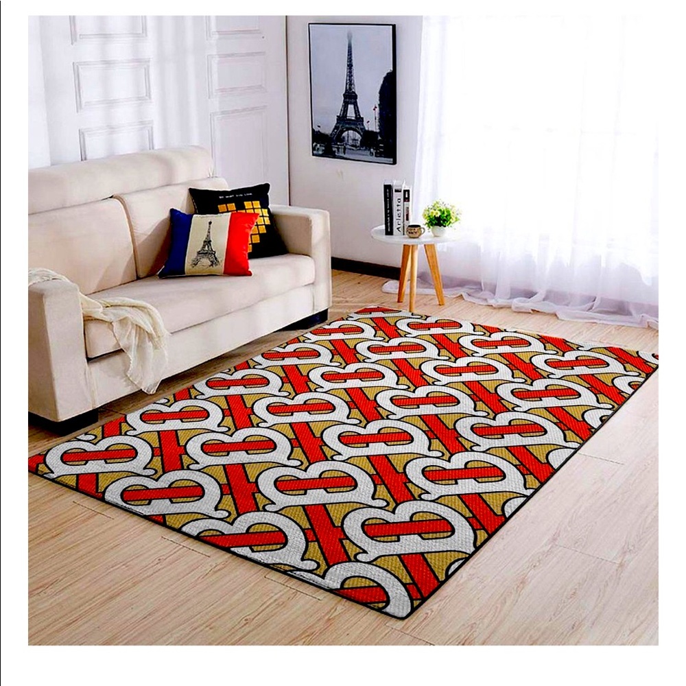 Burberry monogram designer rug